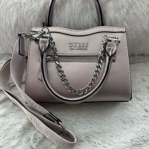 GUESS Light Blush Chain-Accent Satchel